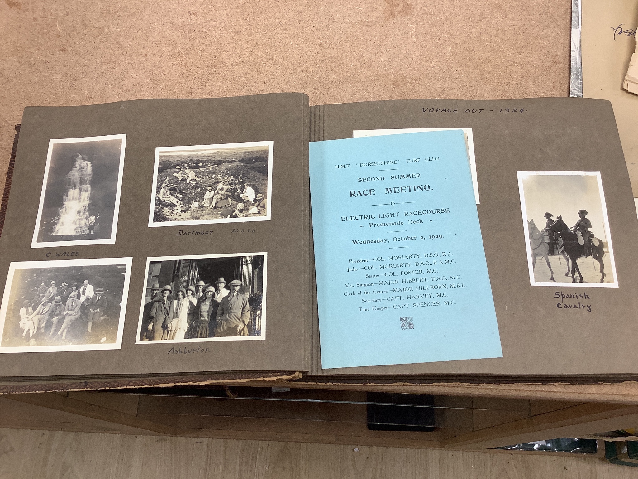 Major J.M Haycraft, a collection of ephemera and related material spanning the first and second world wars, to include an album of photographs detailing tours of India, aerial photography, etc, together with typed and ha